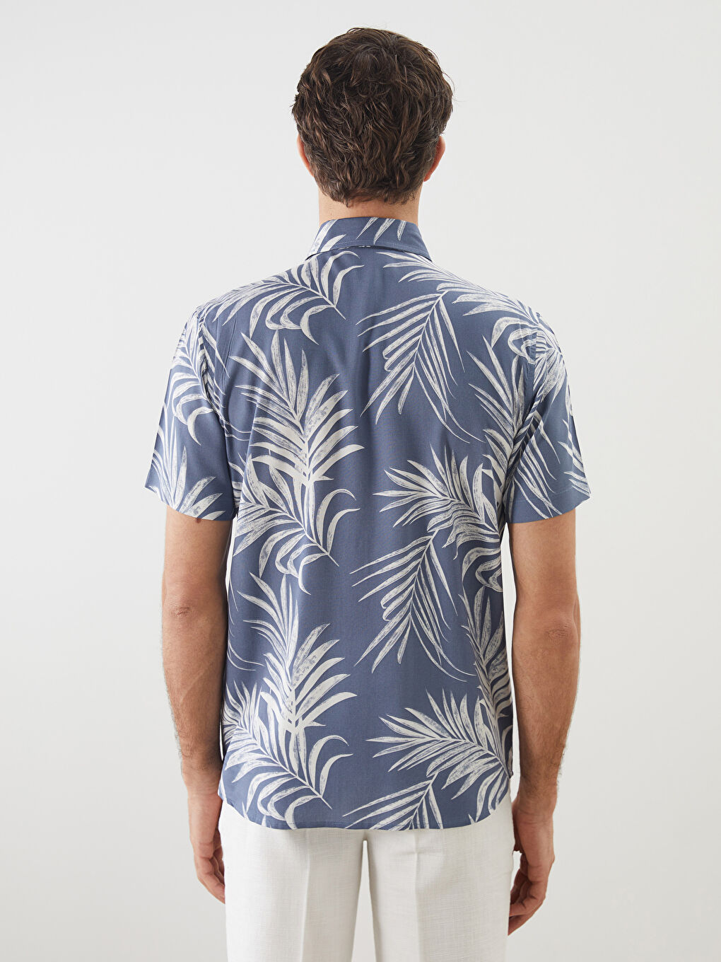 SOUTHBLUE Regular Fit Short Sleeve Patterned Viscose Men's Shirt -S5J918Z8-LU7