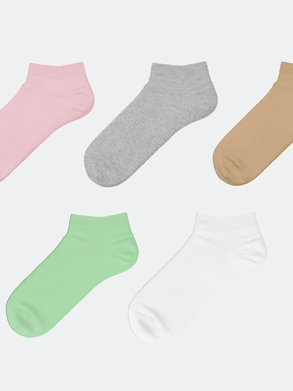 LCW DREAM Women's Plain Trainer Socks 5 Pack -W50440Z8-LAF