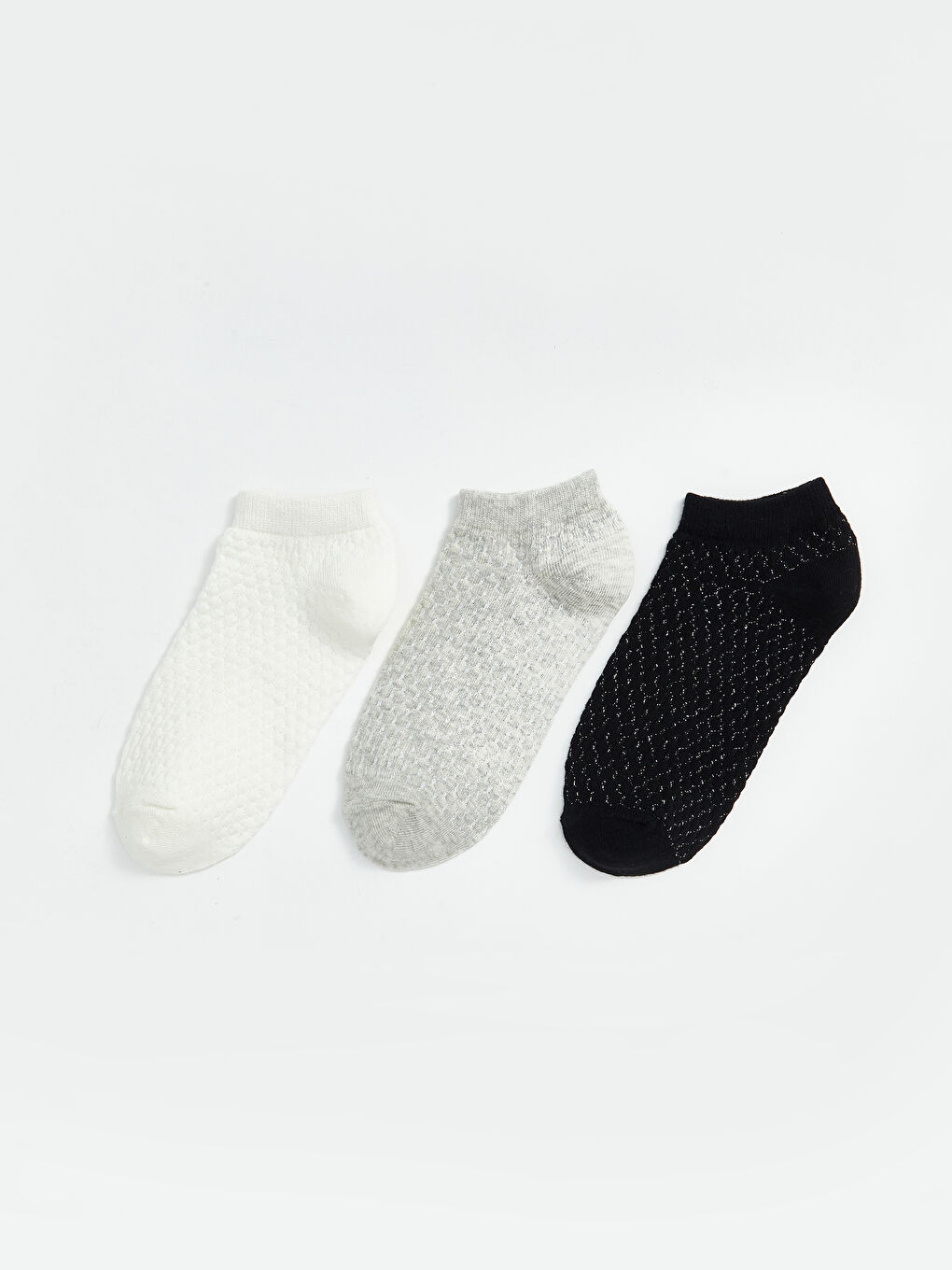 LCW DREAM Self-Patterned Women's Trainer Socks 3-Pack -W50446Z8-EEW