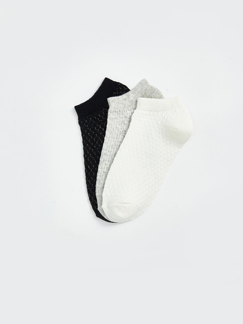 LCW DREAM Self-Patterned Women's Trainer Socks 3-Pack -W50446Z8-EEW