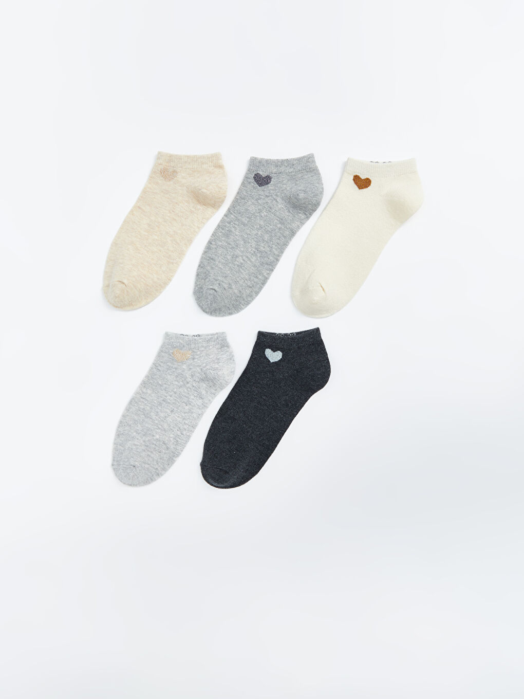 Patterned Women's Trainer Socks 5 Pack -W50462Z8-L8Q