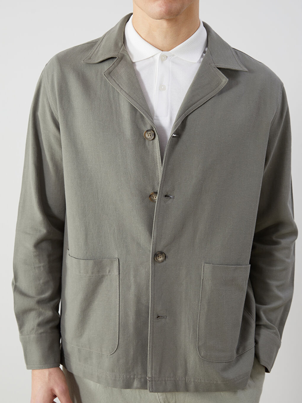 Standard Pattern Linen Look Men's Blazer Jacket -S5J935Z8-J2L