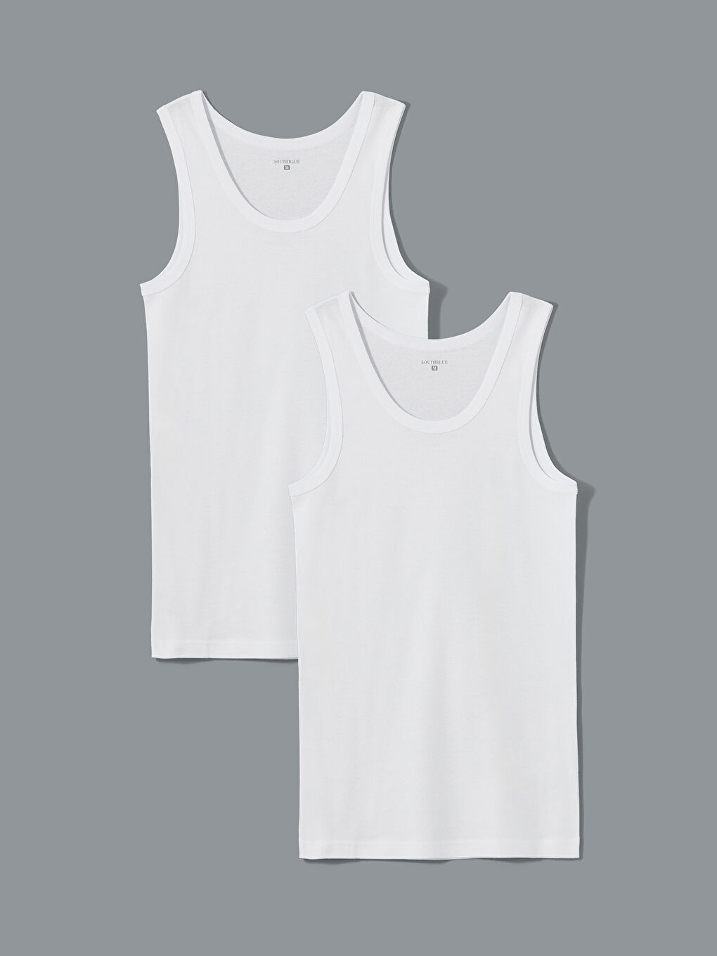 LC WAIKIKI U Neck Jersey Men's Vest 2 Pack -W50547Z8-VC4