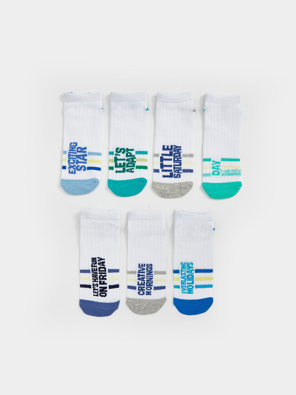 Patterned Boys' Trainer Socks 7 Pack -S5J981Z4-K00