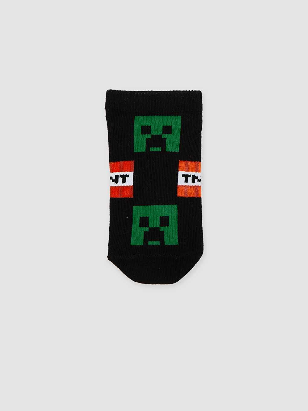 Siyah Minecraft Desenli Erkek Çocuk Patik Çorap