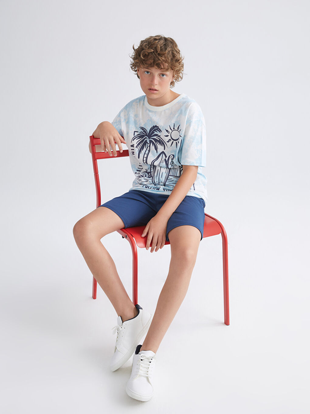 LCW Kids Crew Neck Boys' T-Shirt and Shorts -S5JA28Z4-LQQ