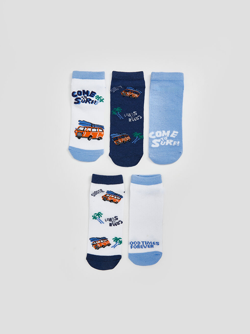 Patterned Boys Trainer Socks 5 Pack -S5JA35Z4-K00