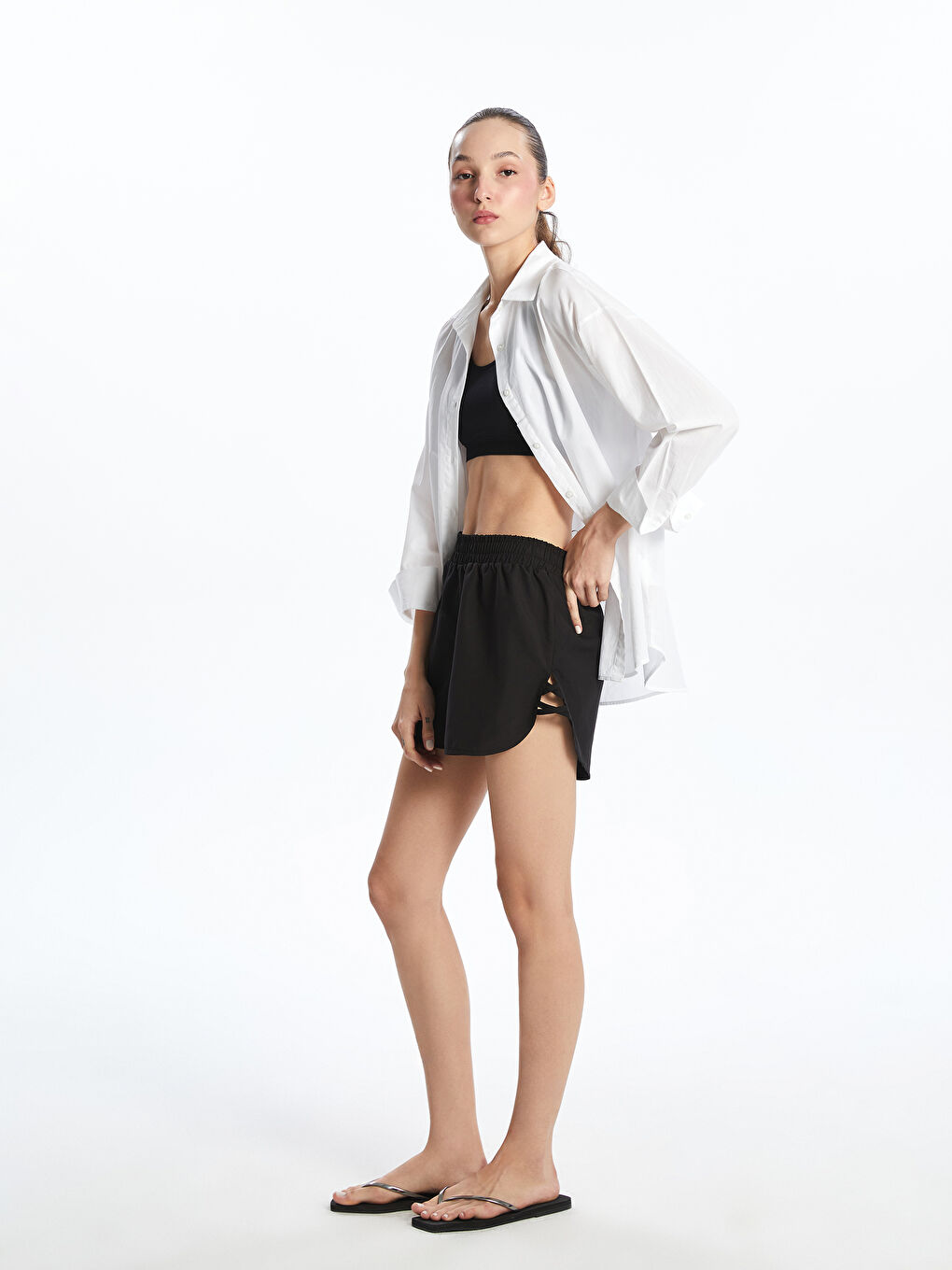 Elasticated Waist Women's Swimming Shorts -S5JA50Z8-CVL