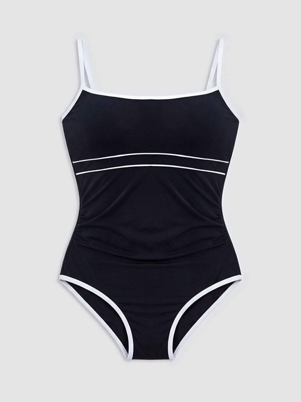 Siyah Çizgili Çıkarılabilir Pedli Kadın Mayo