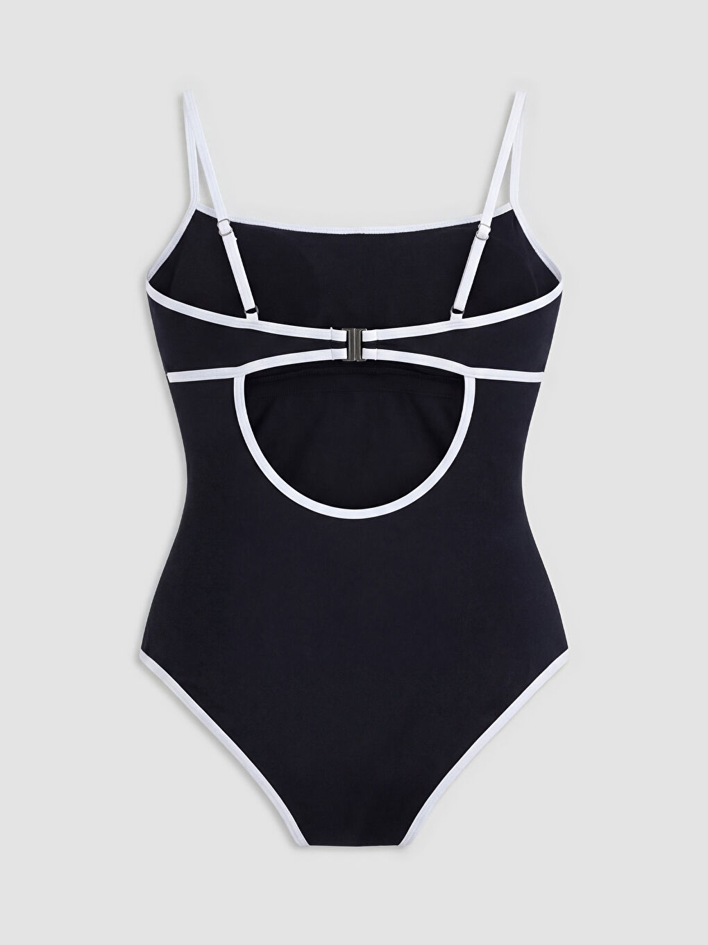 Siyah Çizgili Çıkarılabilir Pedli Kadın Mayo-1