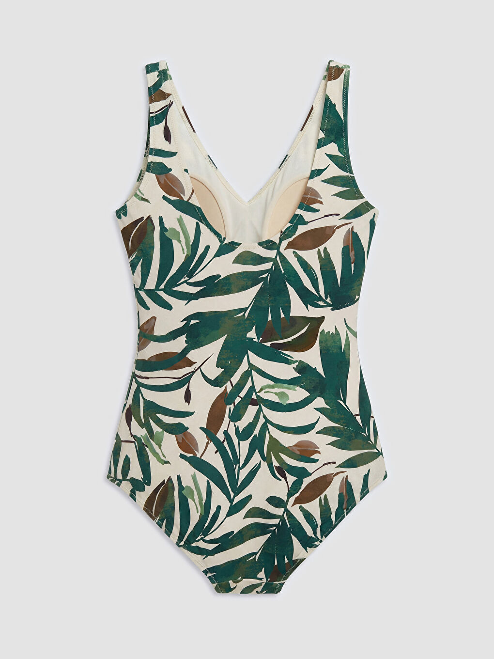 Yeşil V Yaka Çiçekli Kadın Mayo-1