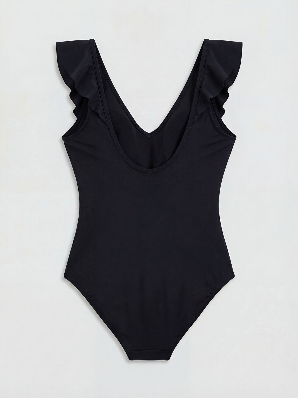 Siyah V Yaka Kadın Mayo-1