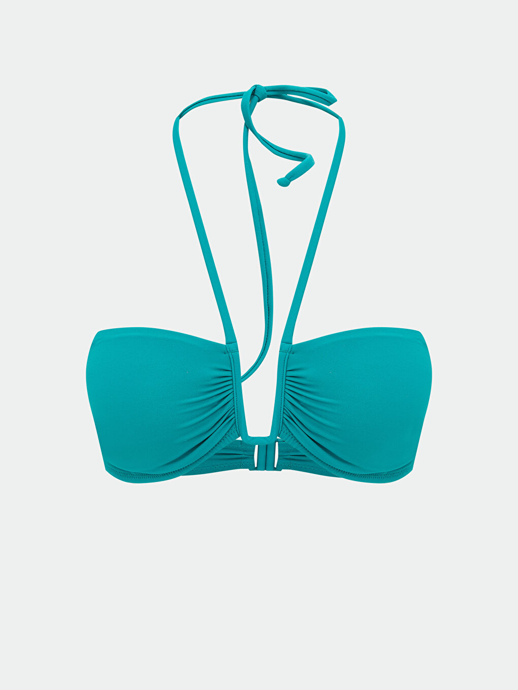 Women's Halter Neck Detail Plain Bikini Top -S5JA58Z8-YTU