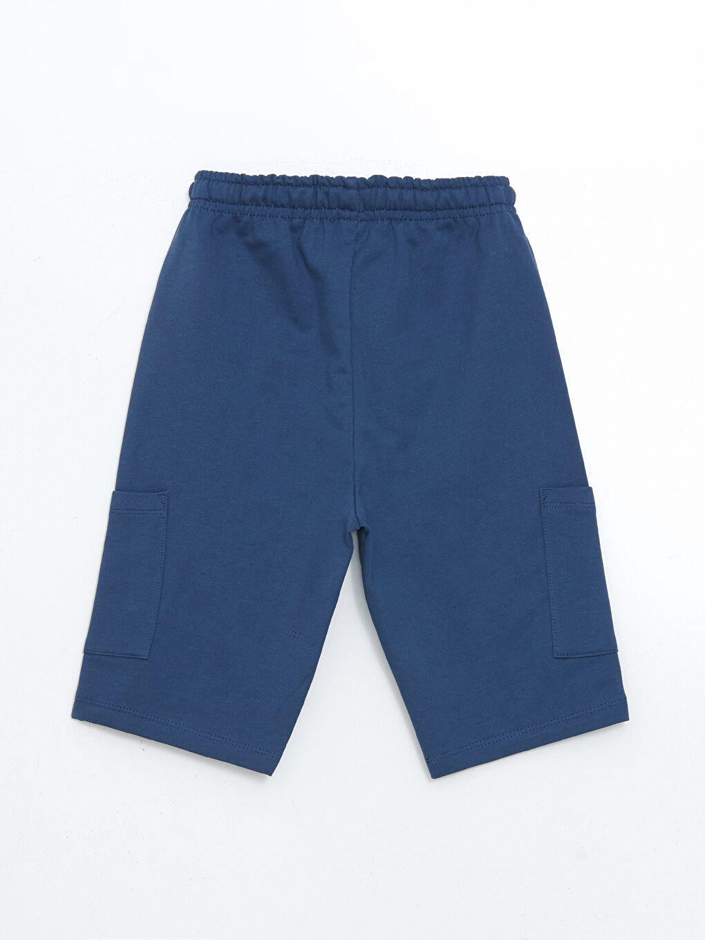 Lacivert Beli Lastikli Cepli Erkek Çocuk Şort-1