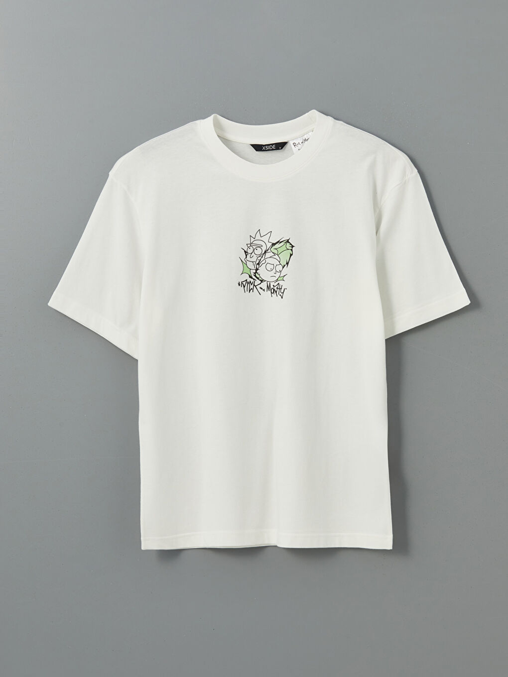 Crew Neck Rick and Morty Printed Combed Men's T-Shirt -S5JB85Z8-R9J