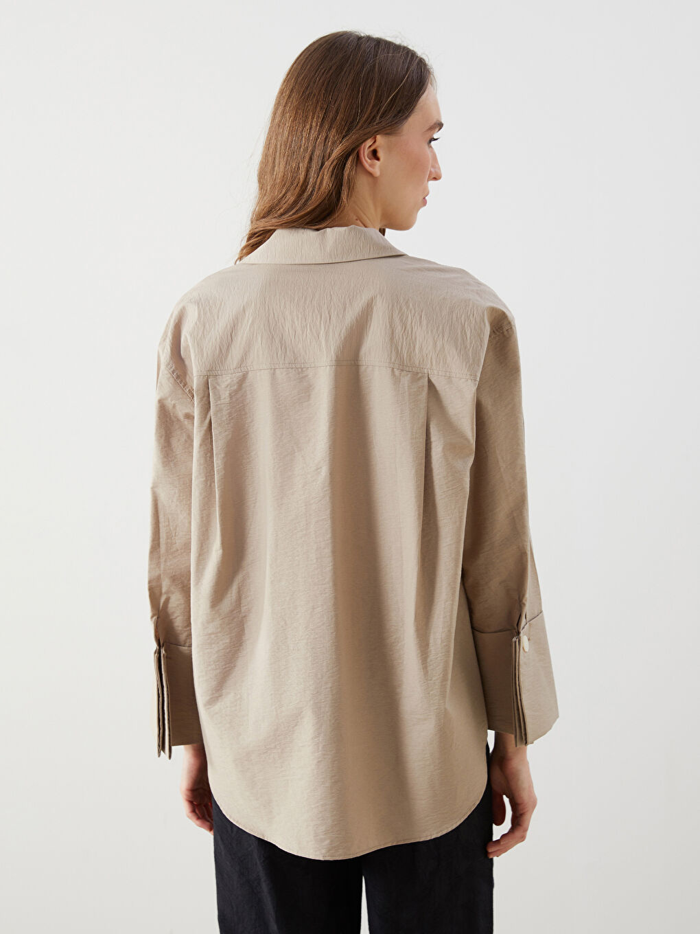 LCW Modest Oversize Poplin Women's Shirt Tunic -S5JB89Z8-D1N