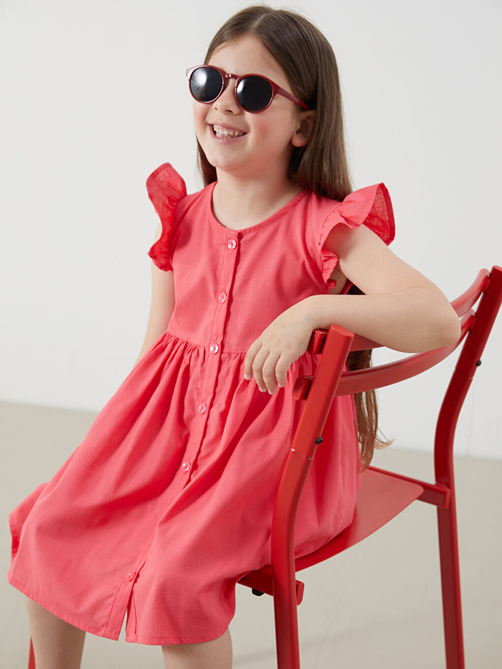 LCW Kids CRVENA Košulja haljina Devojka -S5JC33Z1-H4U