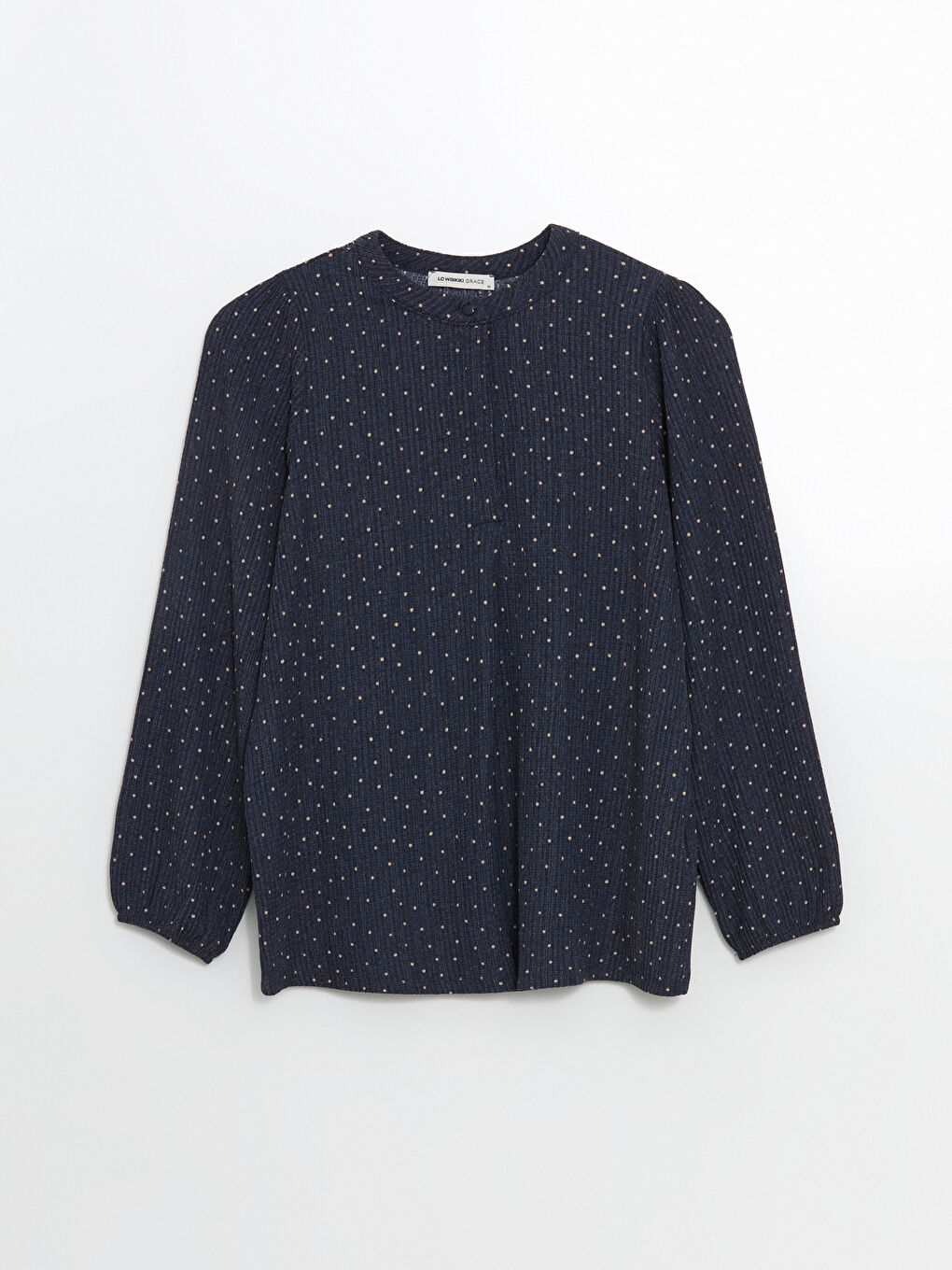Crew Neck Polka Dot Women's Blouse -S5JC40Z8-LSJ