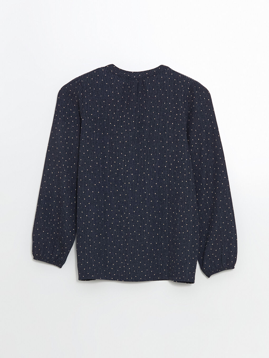 Crew Neck Polka Dot Women's Blouse -S5JC40Z8-LSJ