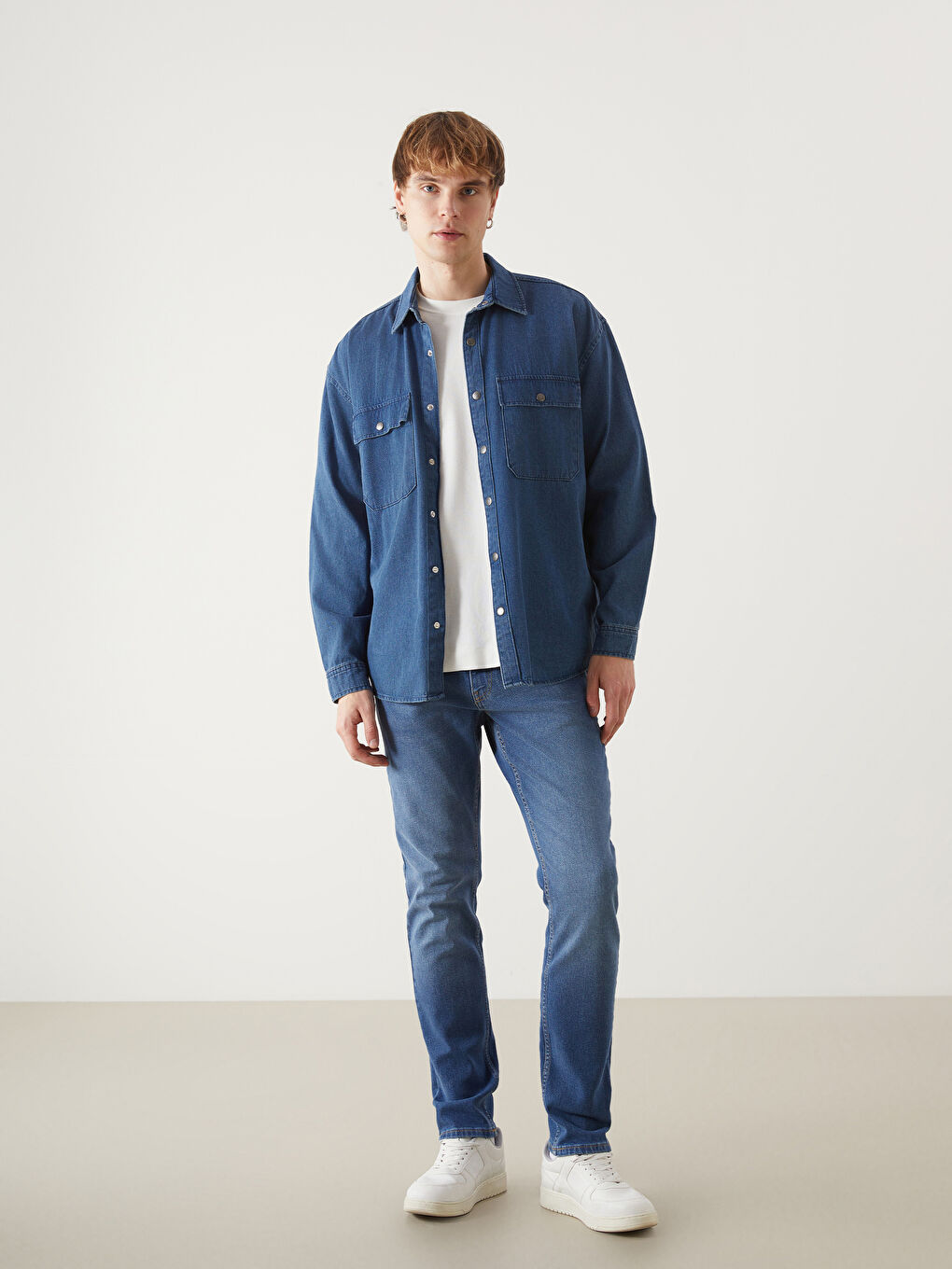 Slim Fit Men's Denim Trousers -S5JC41Z8-GUL