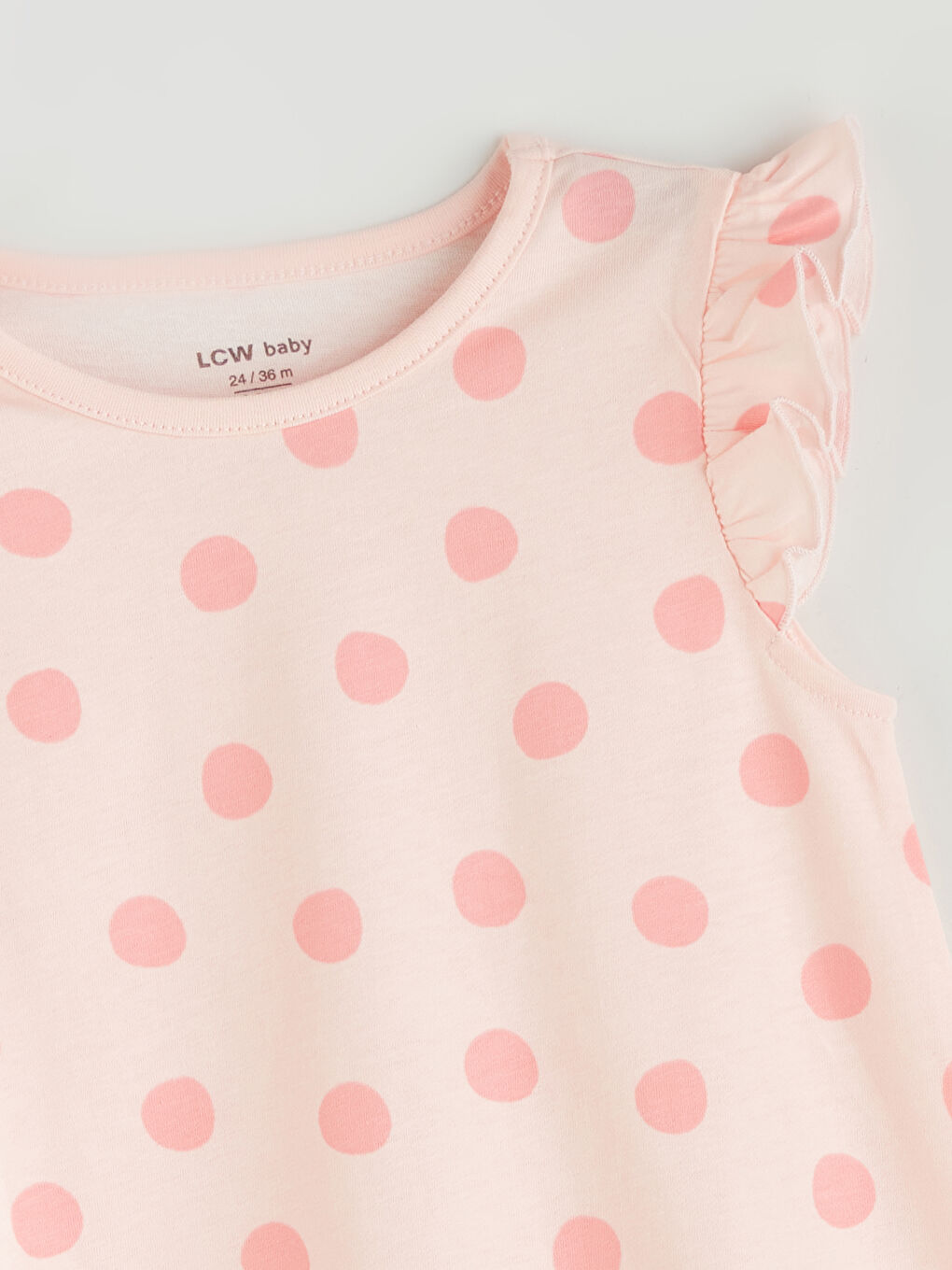 Pembe Puantiyeli Kız Bebek Penye Tulum-1