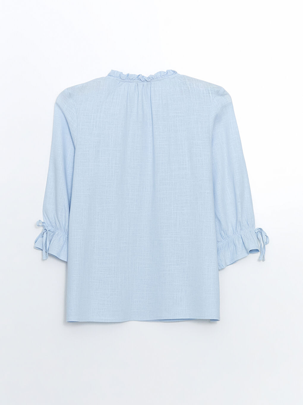 Μπλούζα από μείγμα λινού με λαιμόκοψη με εγκοπή-5