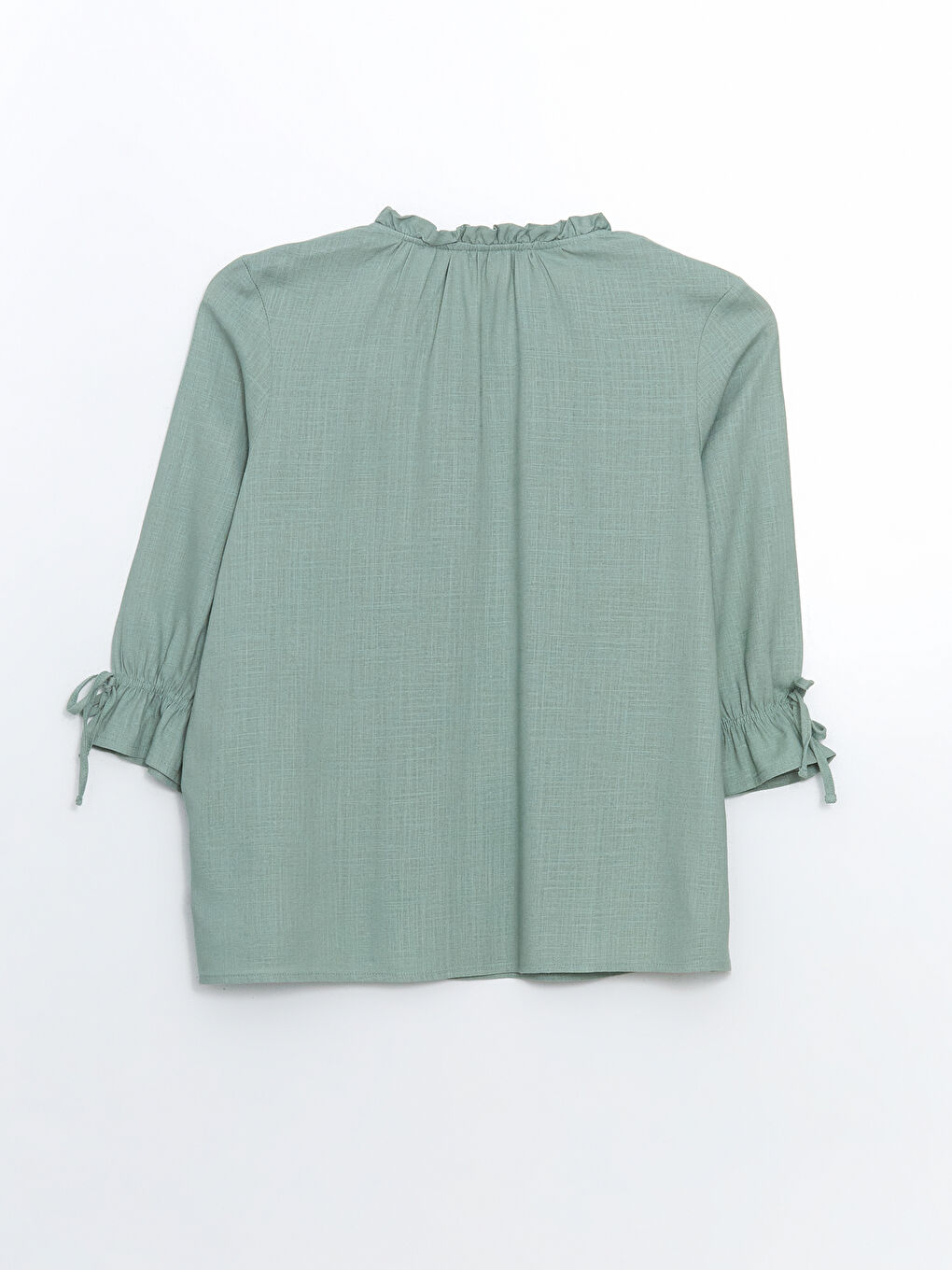 Bluză Basic din Amestec de In cu Decolteu în V-5