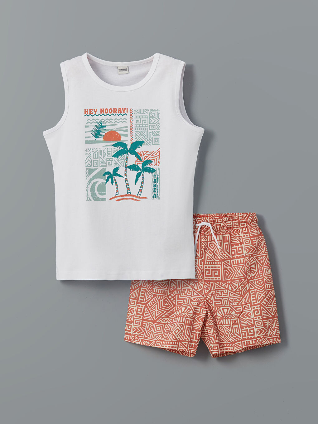 Crew Neck Boy Athlete and Marine Shorts -S5JC79Z4-LSP