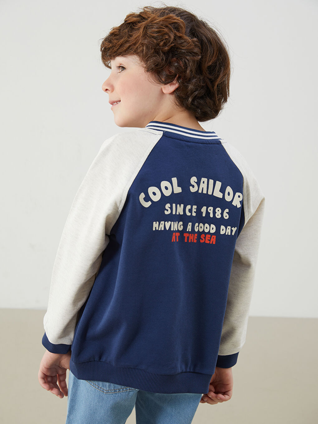 LCW Kids Indigo Rahat Kalıp Erkek Çocuk Bomber Ceket
