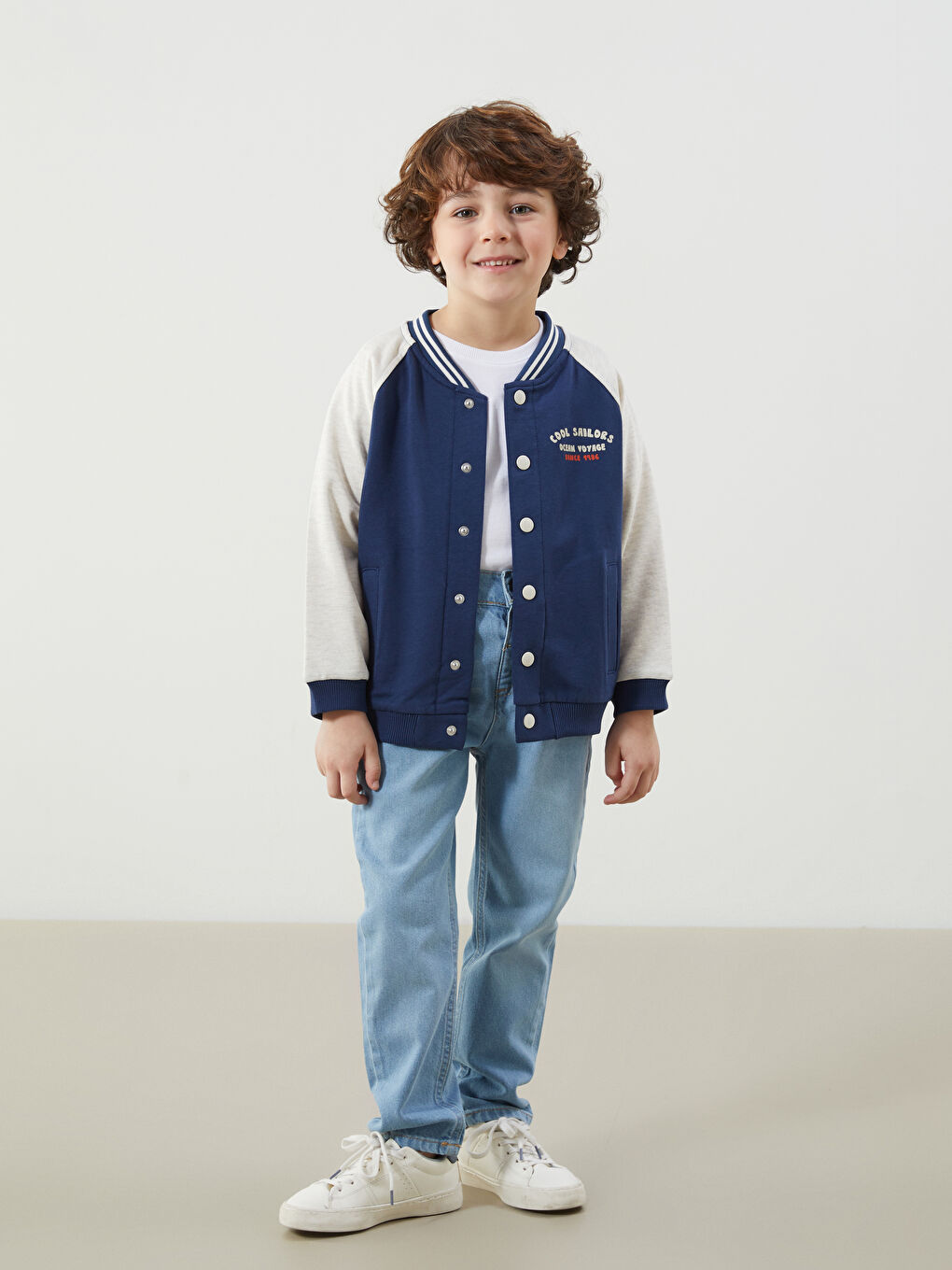 LCW Kids Indigo Rahat Kalıp Erkek Çocuk Bomber Ceket - 1