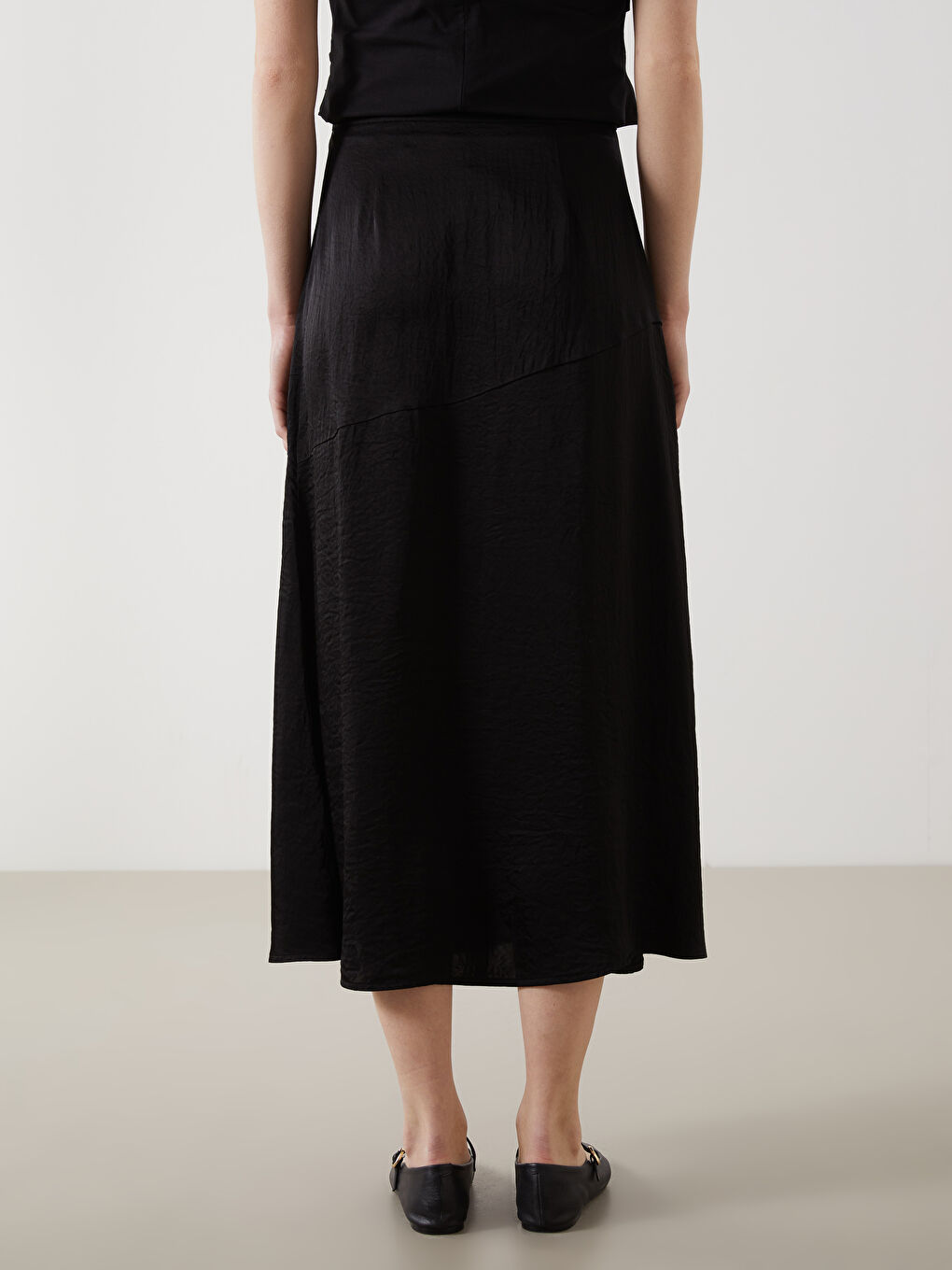 Zippered Waist Satin Women's Skirt -S5JC93Z8-CVL
