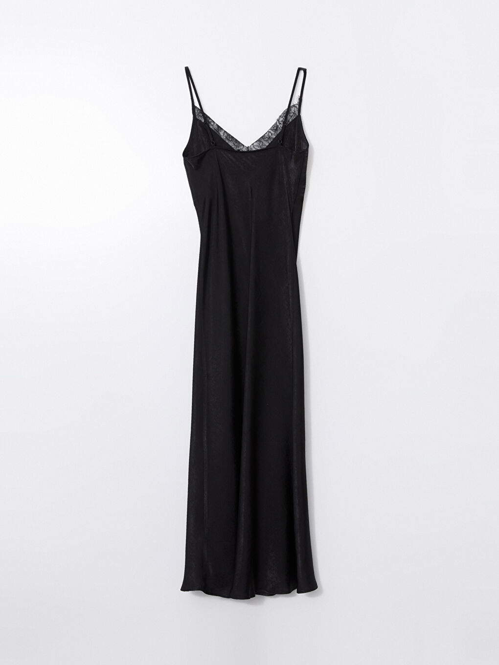 LC Waikiki V Neck Lace Detailed Satin Women's Dress -S5JC95Z8-CVL
