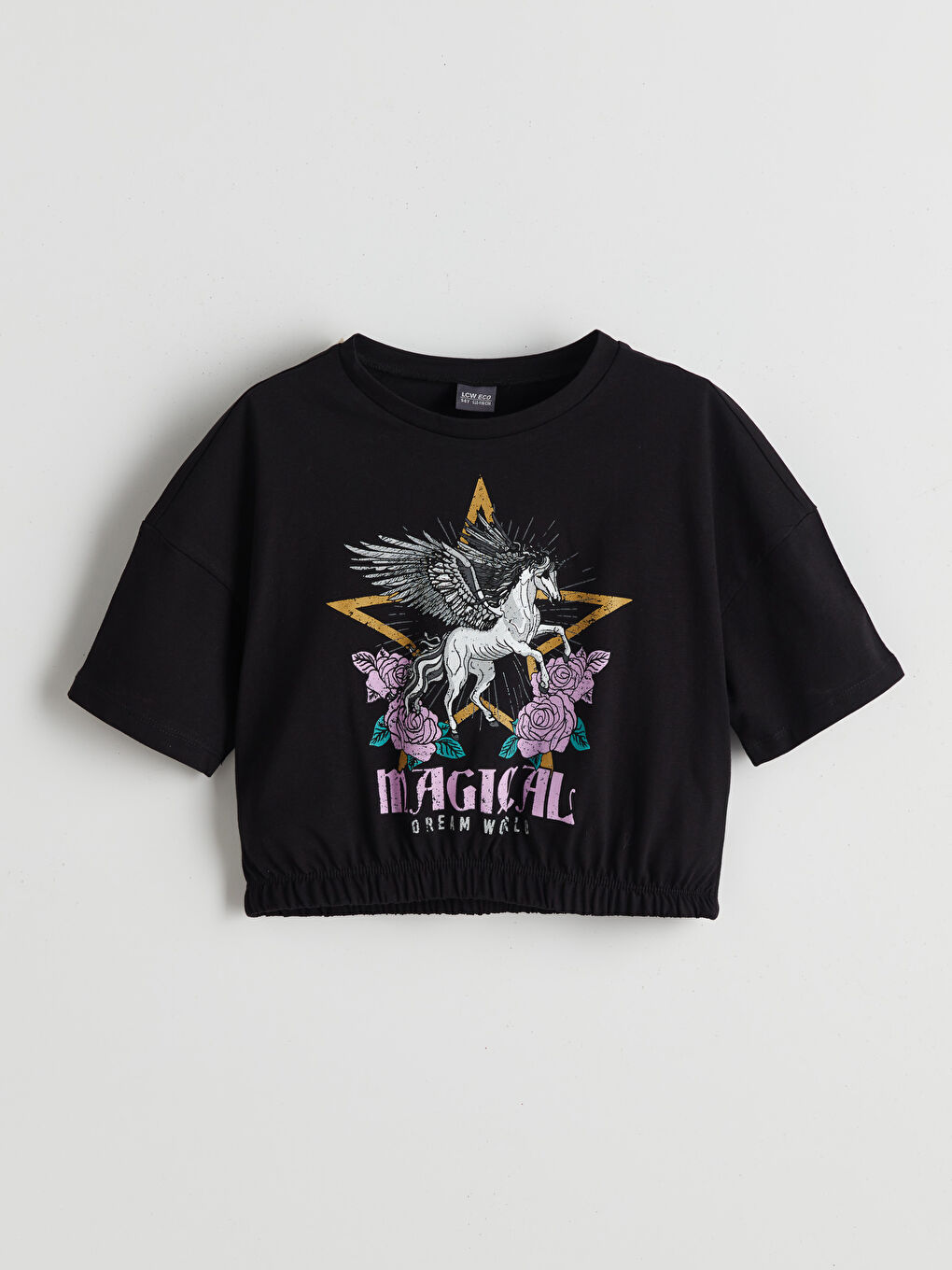 Crew Neck Girls Crop T-Shirt -S5JC99Z4-RQL