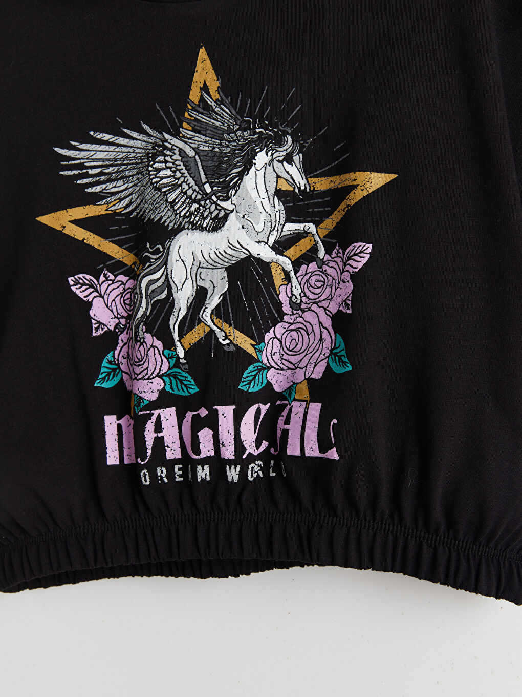 Crew Neck Girls Crop T-Shirt -S5JC99Z4-RQL