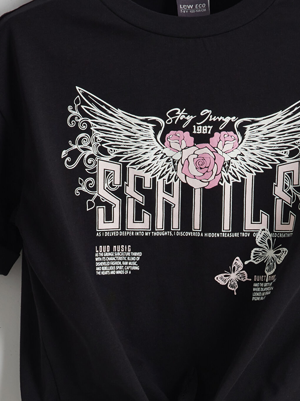 Crew Neck Girls Crop T-Shirt -S5JD02Z4-CVL