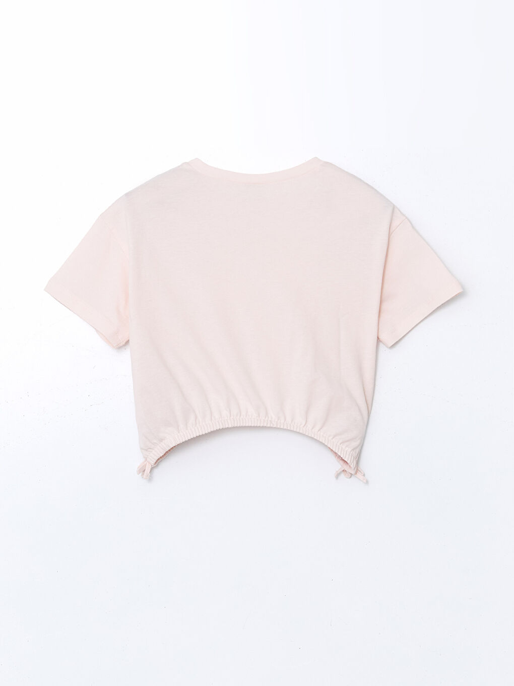 LCW ECO Pembe Bisiklet Yaka Kız Çocuk Crop Tişört - 1