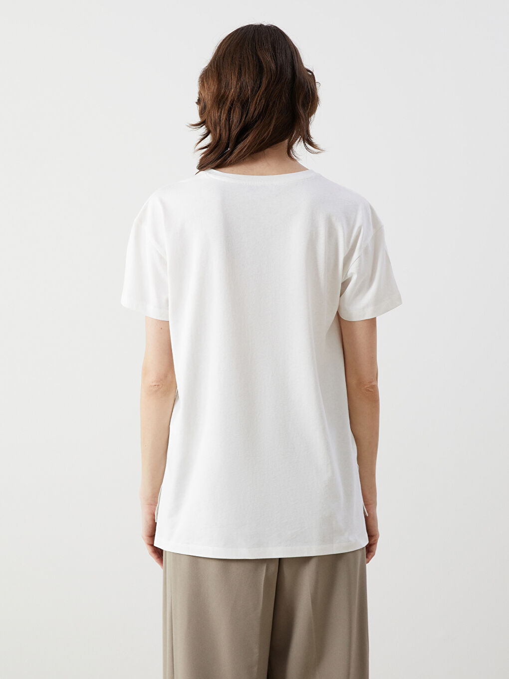 Crew Neck Printed Women's T-shirt -S5JD07Z8-FEW