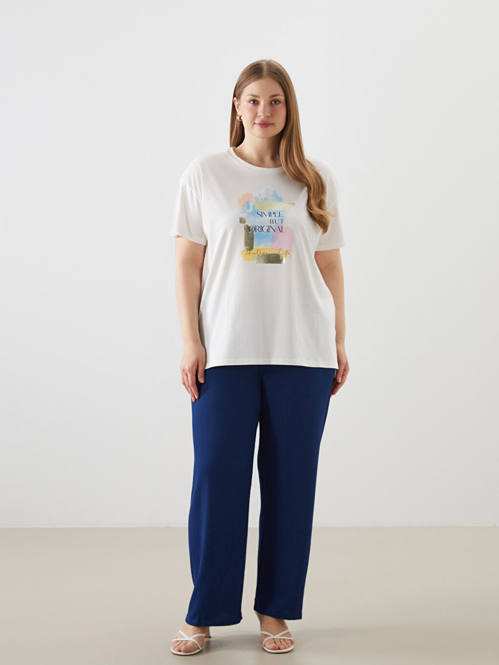Crew Neck Printed Women's T-shirt -S5JD07Z8-FEW