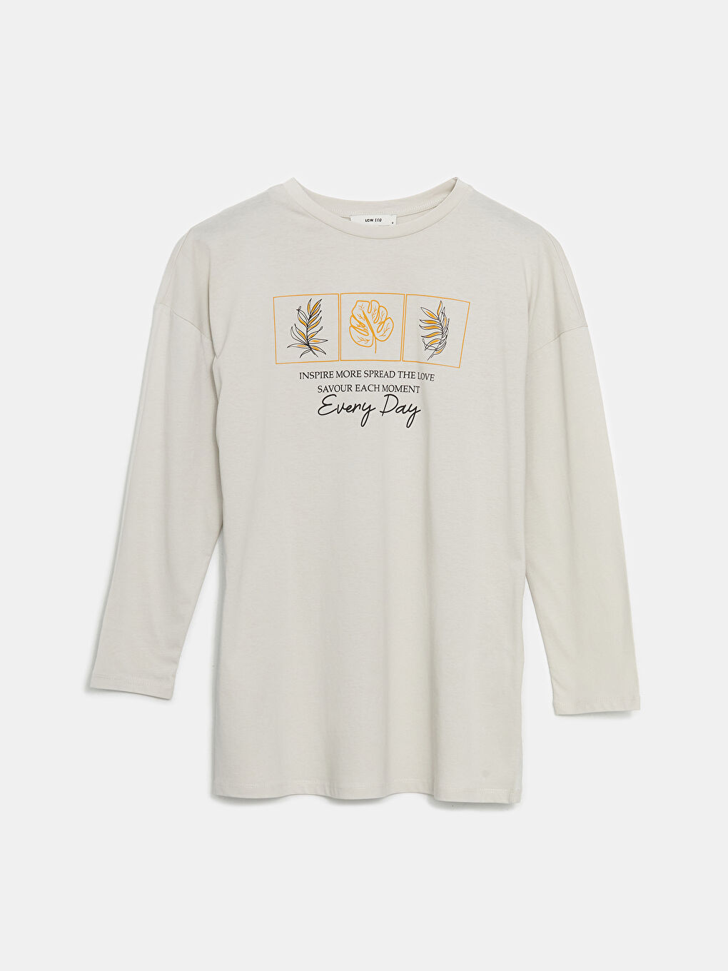 Gri Bisiklet Yaka Çiçekli Kadın Tunik-4