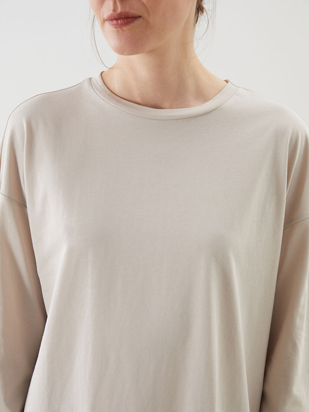 Gri Bisiklet Yaka Kadın Tunik-2