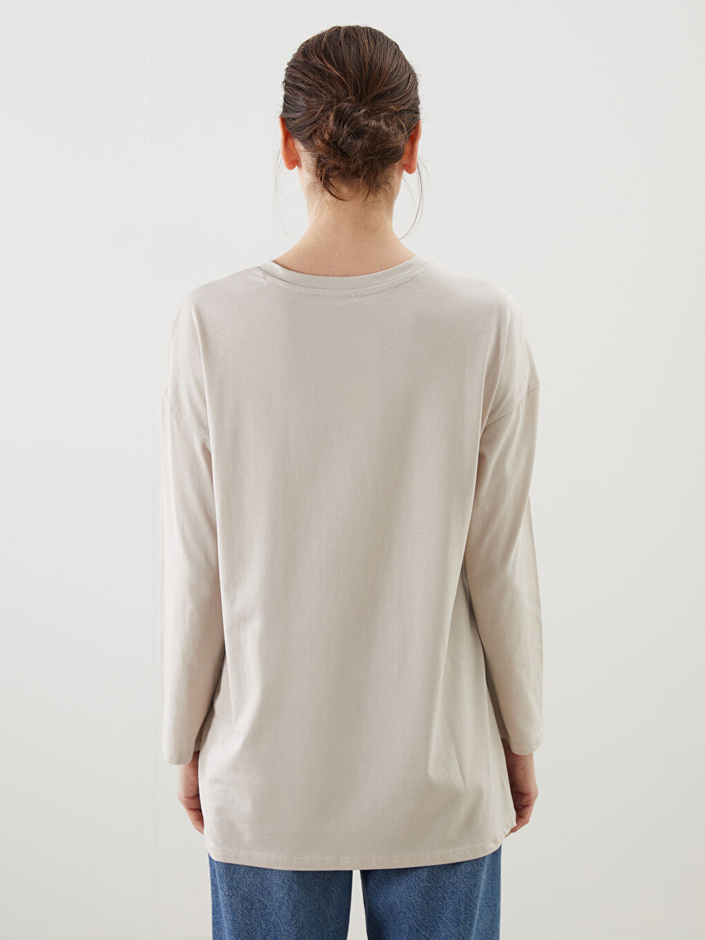 Gri Bisiklet Yaka Kadın Tunik-3