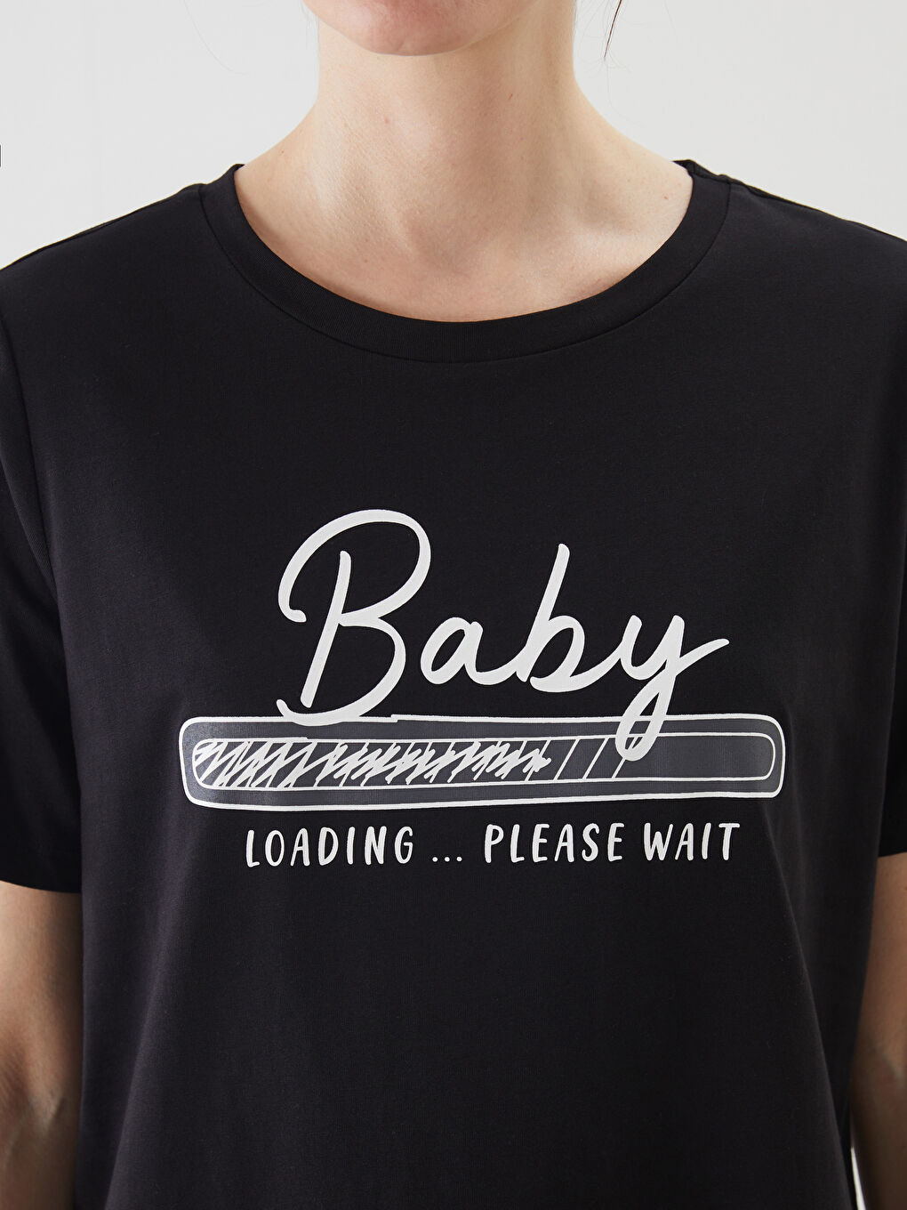 Crew Neck Printed Maternity T-Shirt -S5JD27Z8-CVL