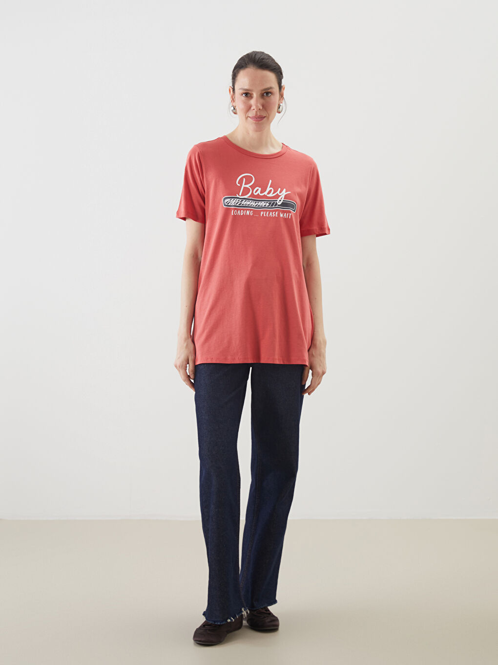 Crew Neck Printed Maternity T-Shirt -S5JD27Z8-GQ2