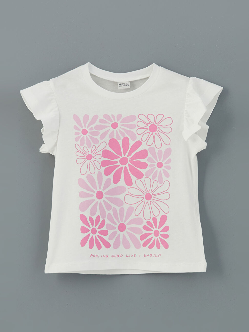 Crew Neck Floral Girls' T-Shirt -S5JD32Z4-FDH