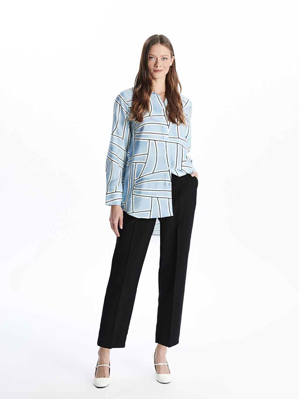 Siyah Beli Lastikli Loose Fit Kadın Pantolon