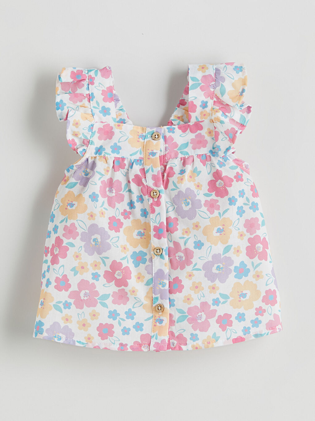 LCW baby یاخەی چوارگۆشە گوڵدار بلوز و شۆرت بۆ منداڵە کچان ٢ دانە -S5JD45Z1-LQA