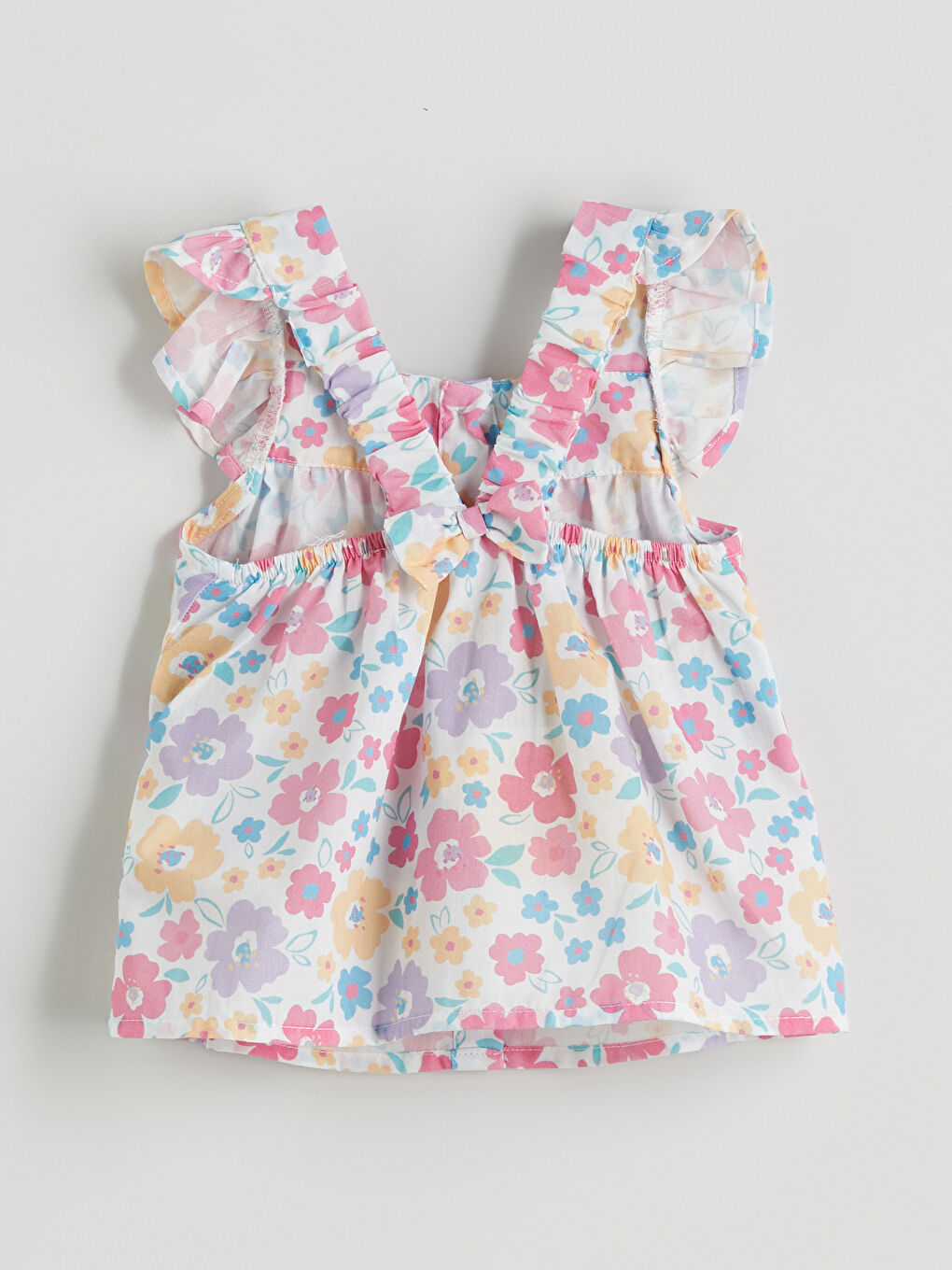 LCW baby یاخەی چوارگۆشە گوڵدار بلوز و شۆرت بۆ منداڵە کچان ٢ دانە -S5JD45Z1-LQA