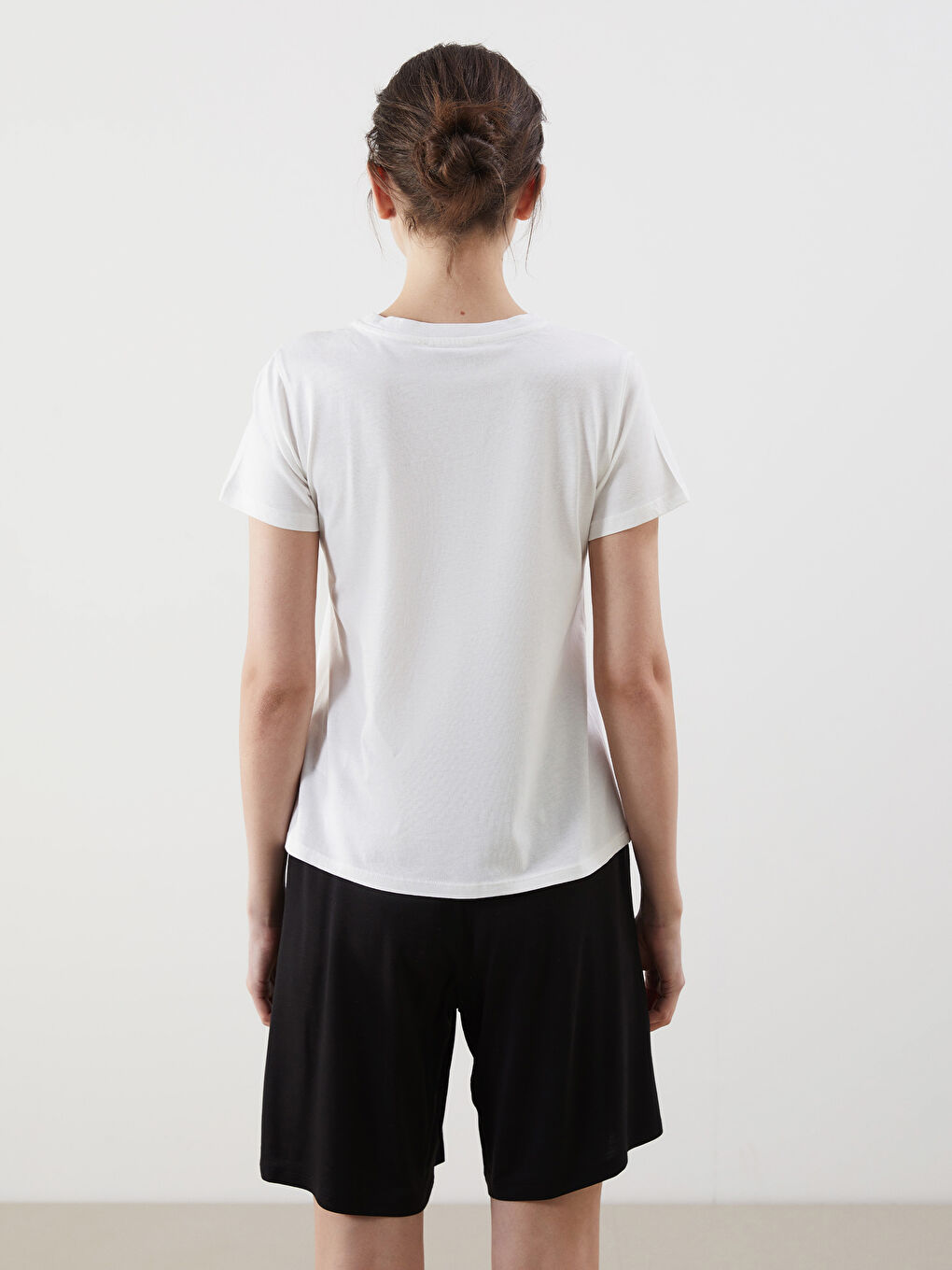 Crew Neck Printed Jersey Women's T-Shirt -S5JD43Z8-FEW