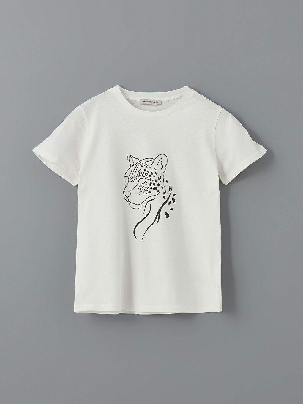 Crew Neck Printed Jersey Women's T-Shirt -S5JD43Z8-FEW