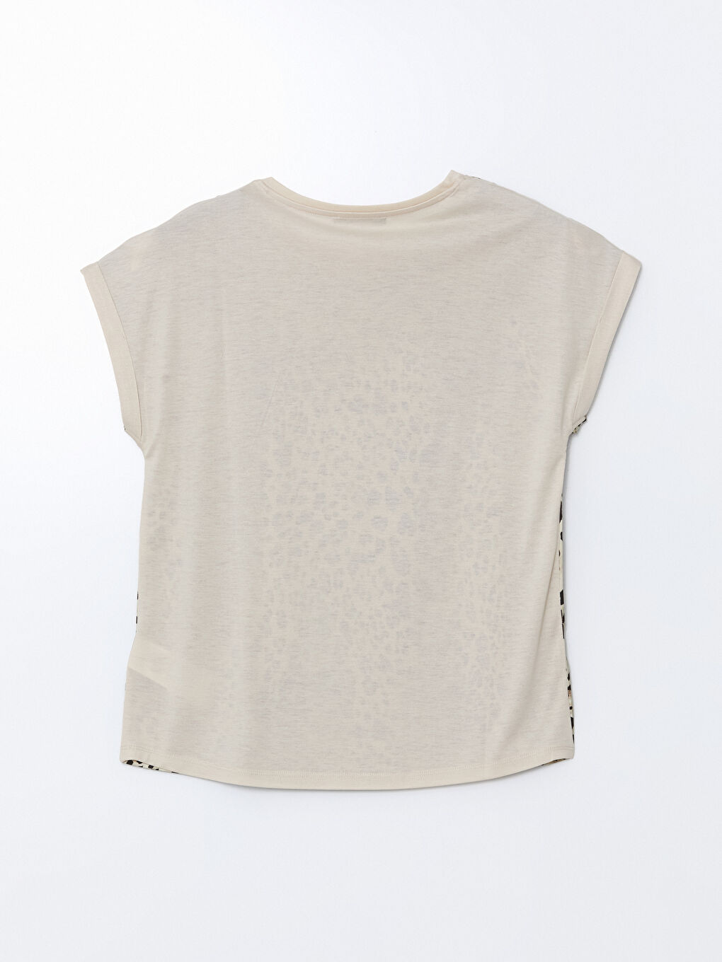 Crew Neck Leopard Patterned Women's T-Shirt -S5JD51Z8-LQY